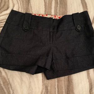 Dressy dark denim shorts